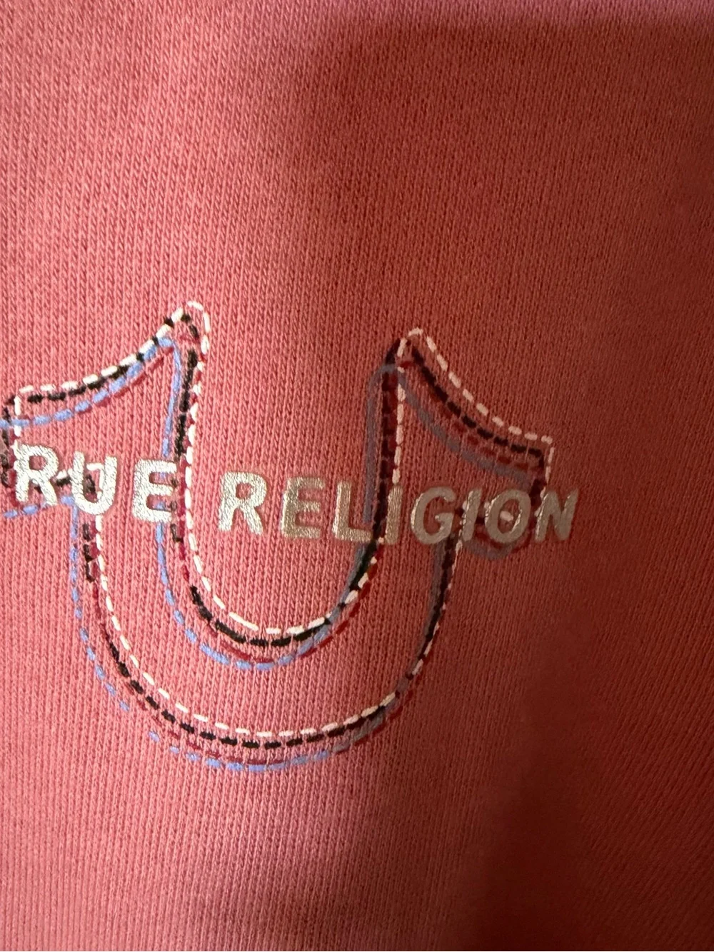 TRUE RELIGION Mens Small Zip Up Hoodie Pink Brandied Apricot Pockets NWT $118